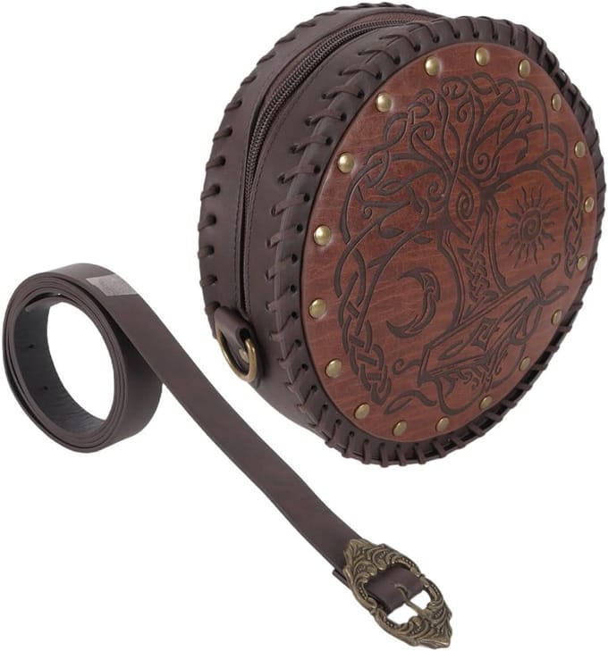 Solidchoice - Viking Geïnspireerde Schoudertas met Faux Leer