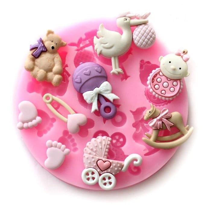 1 stuks Silicone Leuke Dieren Vormige Mallen Perfect voor Knutsel Klei Mal roze
