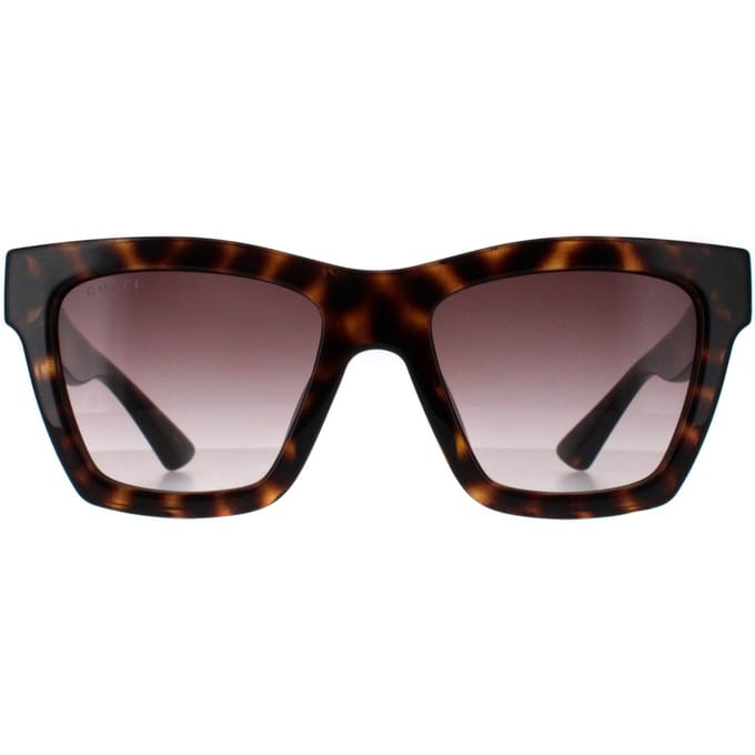 Gucci Square Vrouwen Havana Bruin Gradient Zonnebril GG1714S