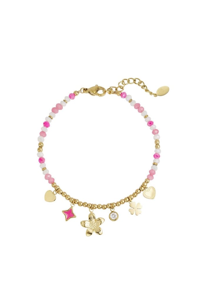 kleurrijke armband summer lover - roze