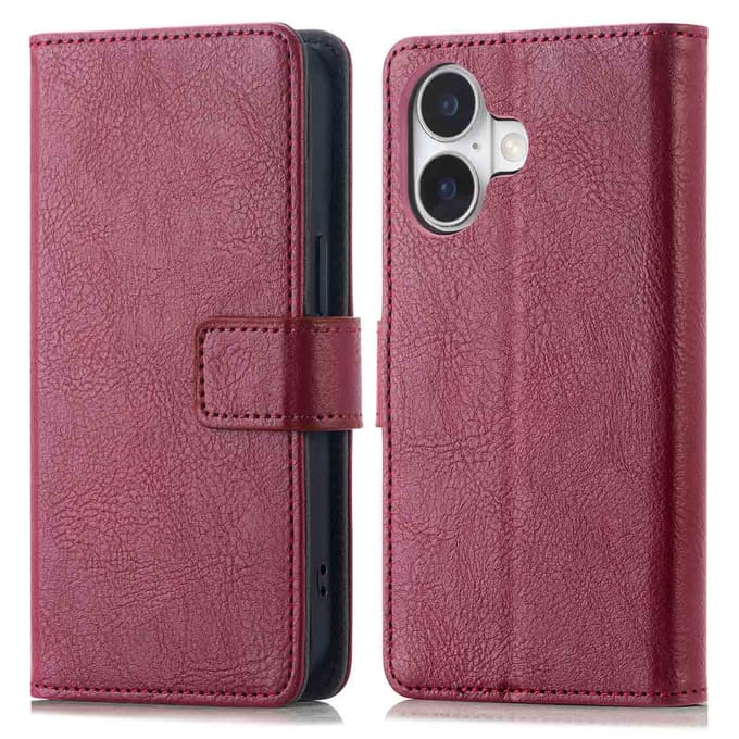 imoshion Hoesje - Geschikt voor Apple iPhone 17 - Luxe Bookcase - Bordeaux