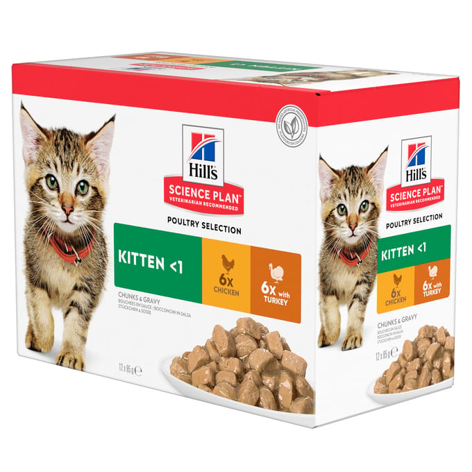 Hill's Science Plan Kitten Tonijn Bestel ook natvoer: 12 x 85 g Hill's Kitten - Gevogelte selectie