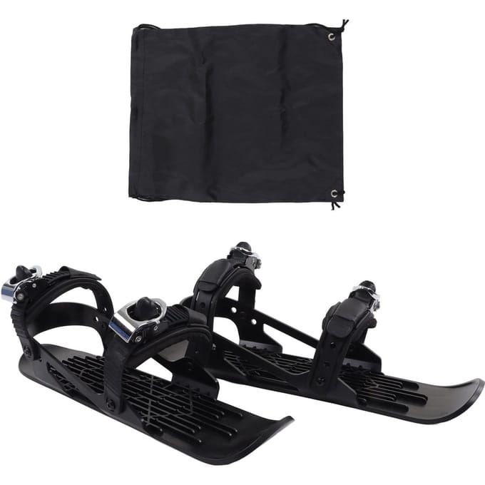 Mini patins de ski Mini chaussures de ski Planches de ski réglables Fixation aux skis Bottes pour les pentes de descente en hiver black