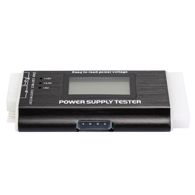 Computer Voeding Tester LCD Display Aluminiumlegering Ondersteuning 20 24Pin ATX SATA gray