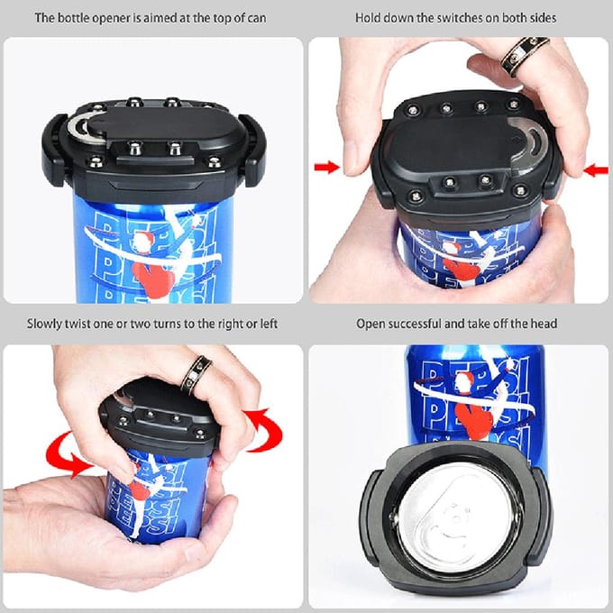 Multifunctionele Blikopener Bieropener Keukenopener Blikopener Bierblikopener Bierflesdop gray