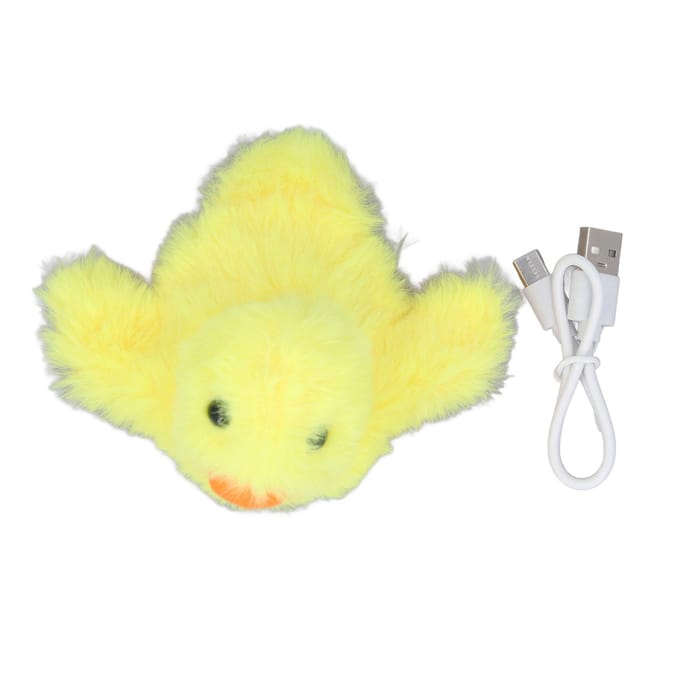 Flapperende Eend Kattenspeelgoed Bijtbestendig Verveling Vermindering Oplaadbaar Elektrisch Piepende Eend Kattenspeelgoed yellow