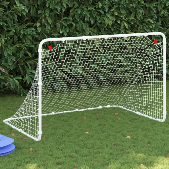 vidaXL - Voetbaldoel - Wit - 122x81x81 - cm - Staal