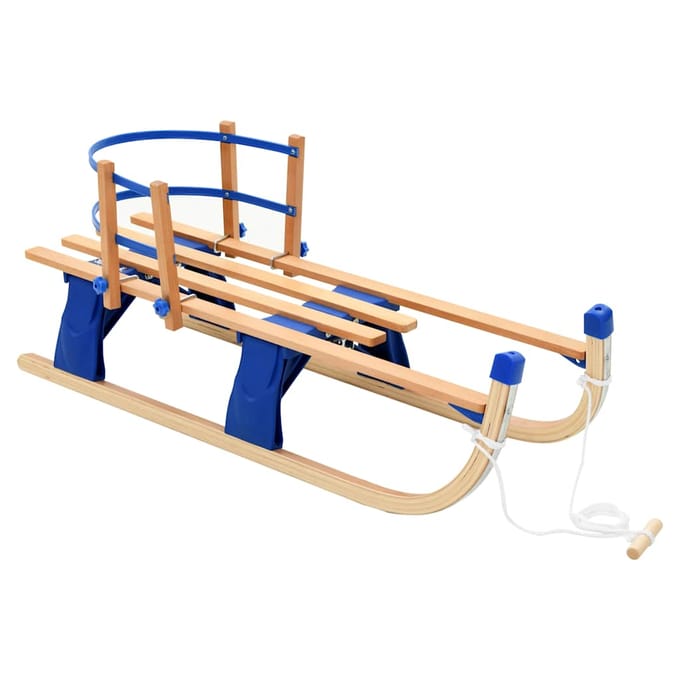 vidaXL - Sneeuwslee - met - rugleuning - inklapbaar - 119 - cm - hout