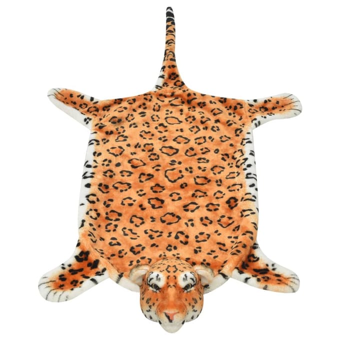 vidaXL Luipaardvloerkleed pluche 139 cm bruin