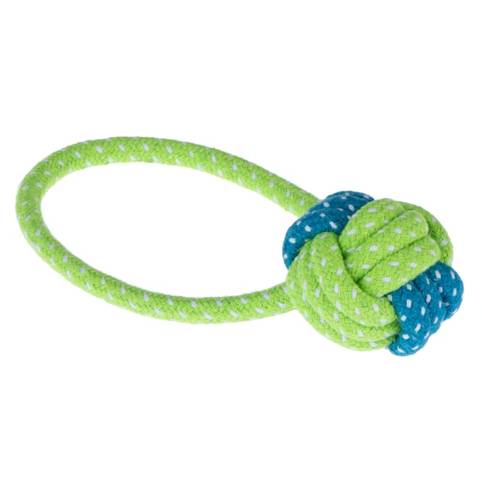 Hondenspeelgoed Limoen Bal & Touw - ca. Ø 6 x L 20 cm