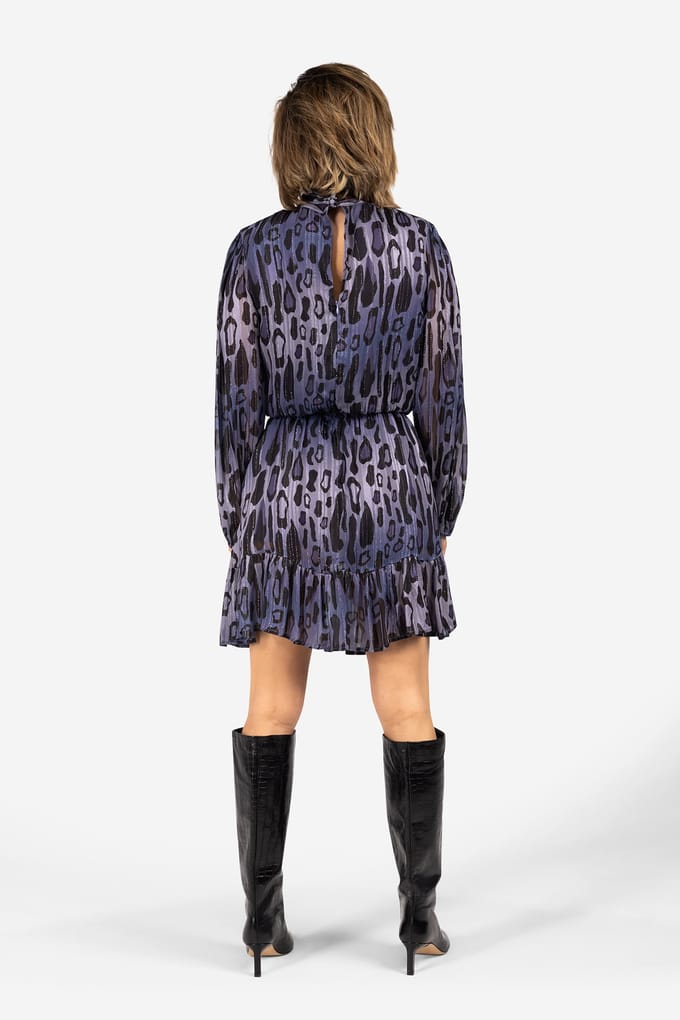 Ibana Dillia Leopard Blue Taglia: 38 | Abiti Mini Outlet | Donna | Blu