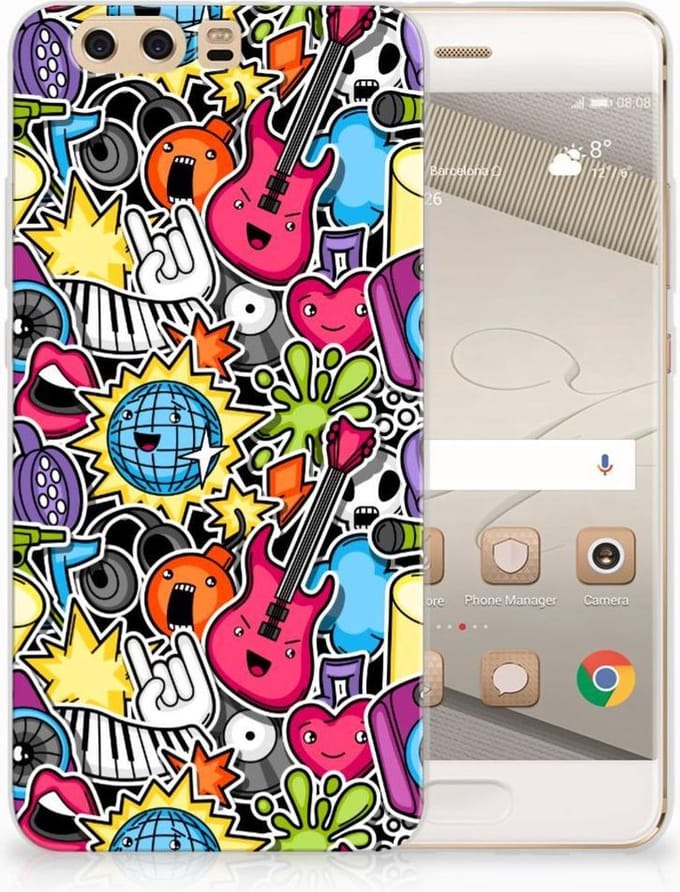 TPU Hoesje voor Huawei P10 Plus Silicone Back Cover Punk Rock