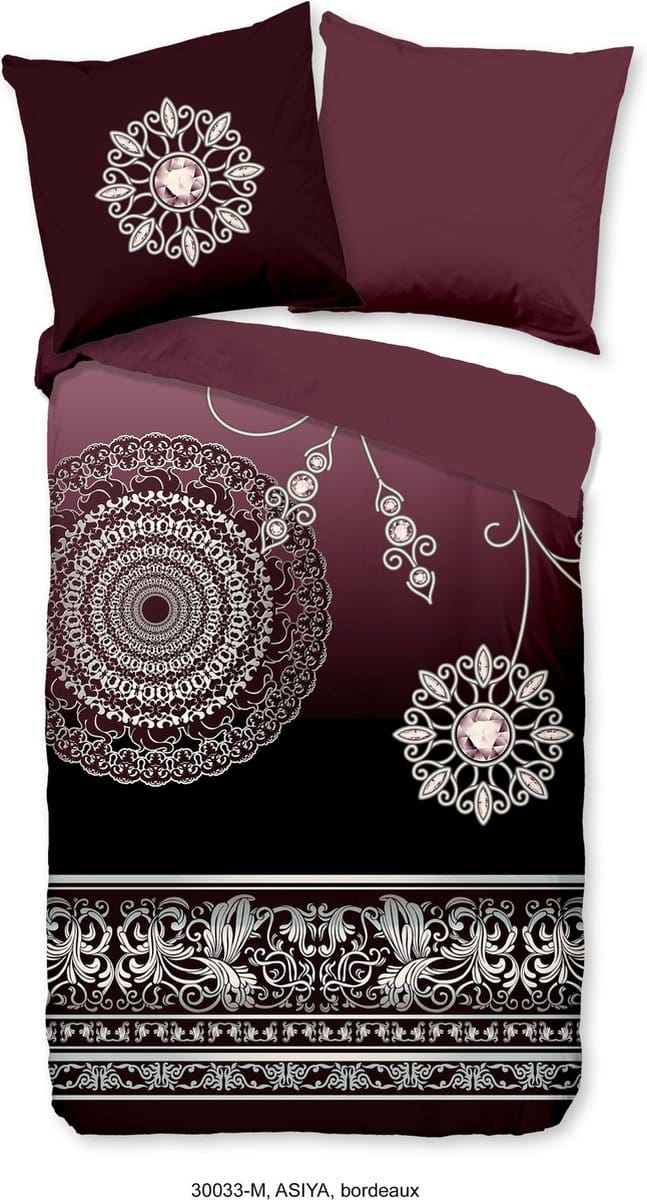 Pure Dekbedovertrek "mandala's" - Bordeaux - (140x200/220 cm) - Microfiber