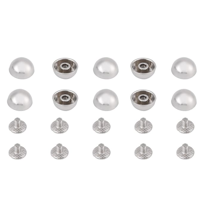 Rivets à vis en forme de champignon, 20 pièces, boutons pour ceinture en cuir, sac, chaussures, décoration Silver gray