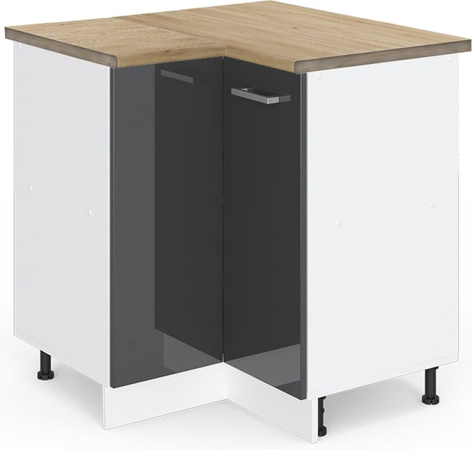 Vicco R-Line Hoekkast – 75.6 cm, WB Eik Antraciet Hoogglans