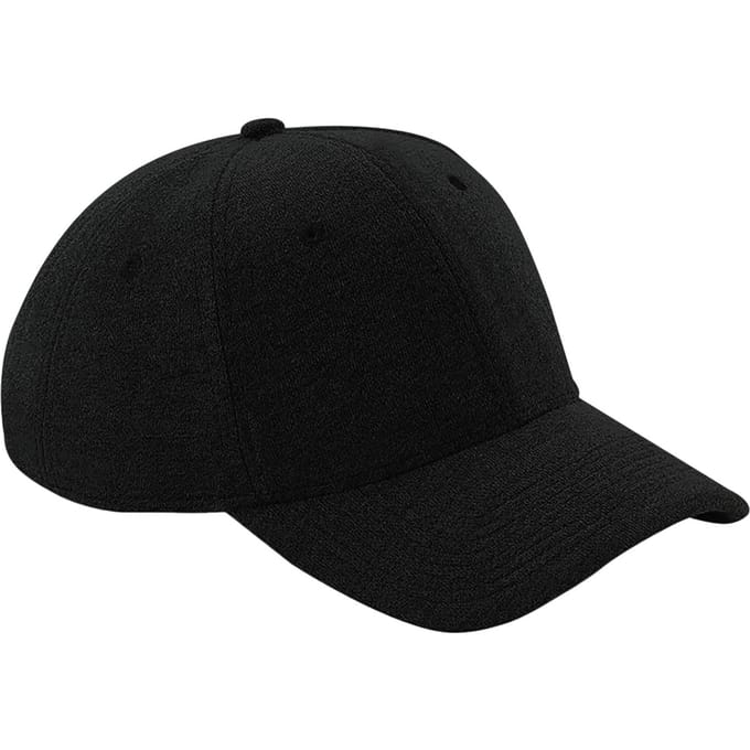 Beechfield Unisex Jersey Athleisure Baseball Cap (Zwart)