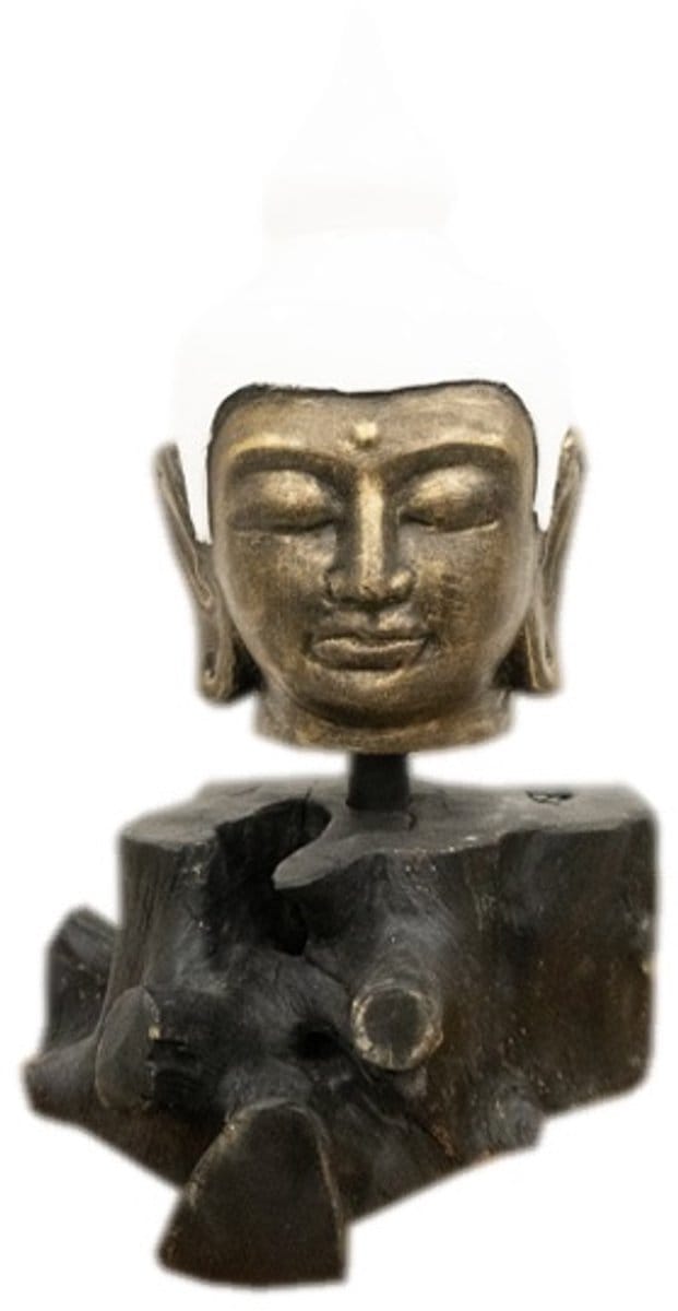 Ornament Boeddha hoofd teak S
