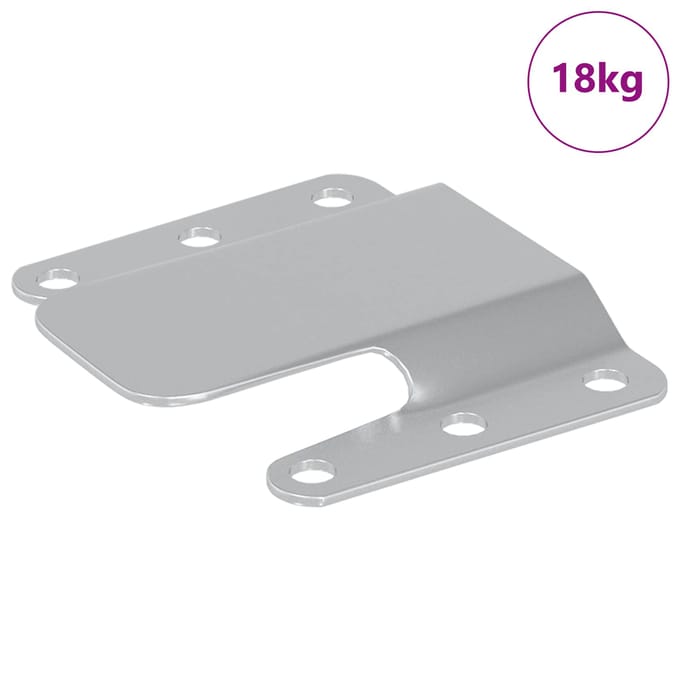 vidaXL - Flush - Mount - Beugel - 419 - Zilver - 75 - x - 66 - x - 1,4 - mm - Staal