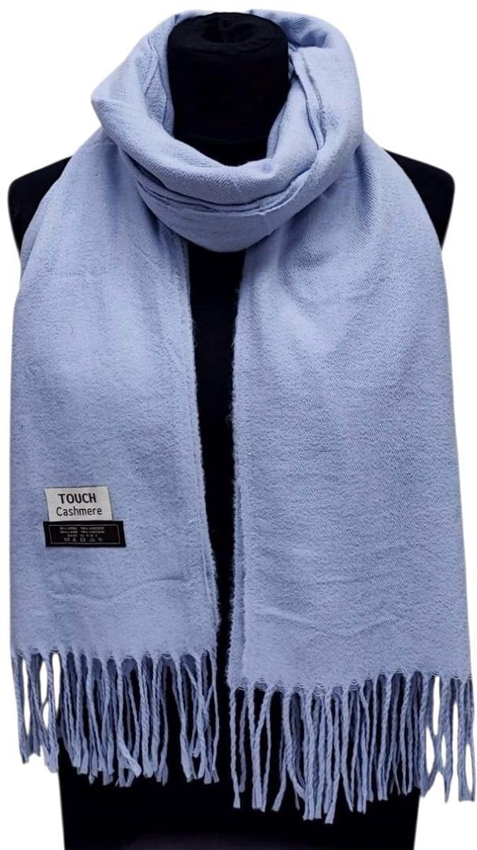 Lange Warme Sjaal - Unisex - Effen - Blauw - 200 x 75 cm (23234#)