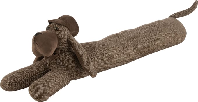 J-Line deurstopper Hond Liggend - textiel - bruin