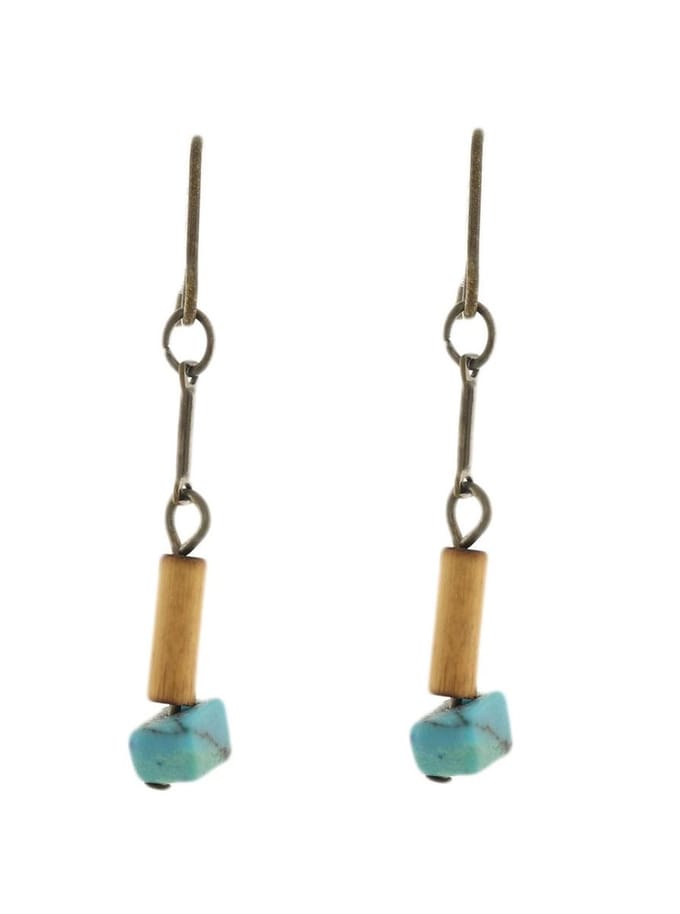 Behave - Oorbellen natuursteen hout casual boho - Dagelijks gebruik