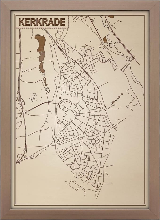 Decoratief Beeld - Houten Van Kerkrade - Hout - Bekroned - Bruin - 21 X 30 Cm
