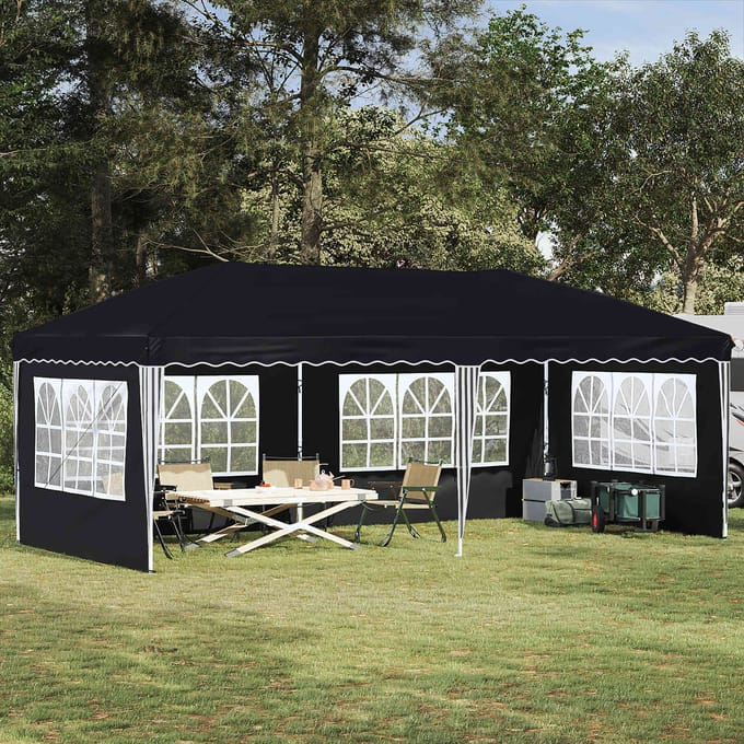 vidaXL - Pop-up - Feesttent - 574 - x - 289 - x - 245 - cm - Antraciet