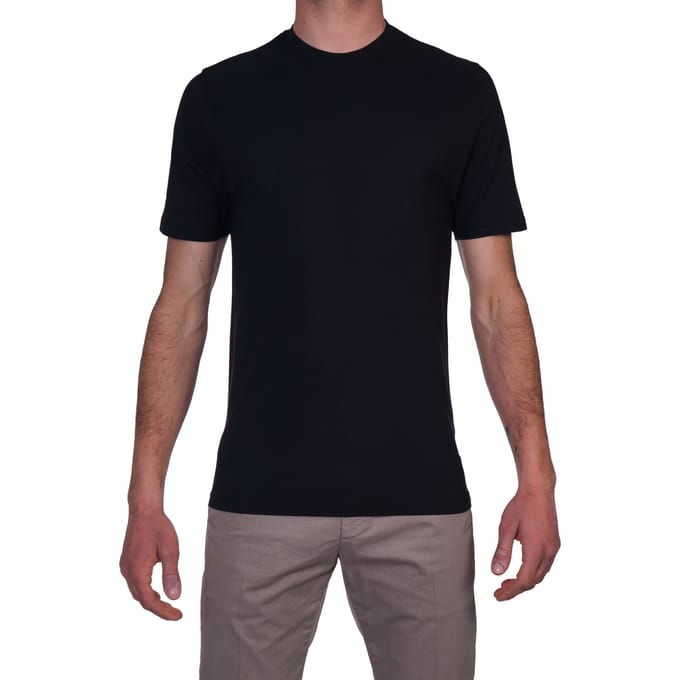 Alpha Studio - Ronde Halve mouw Katoen Crepe AU6020C 3024 NERO