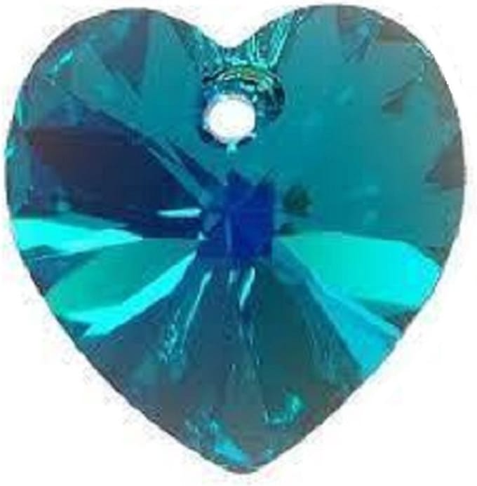 Swarovski Elements, hart 18x18mm, zircon AB met zilverfoil rug (6202), per stuk