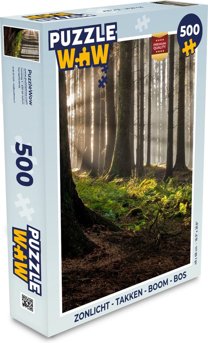 Puzzel Zon - Takken - Bomen - Bos - Natuur - Legpuzzel - Puzzel 500 stukjes