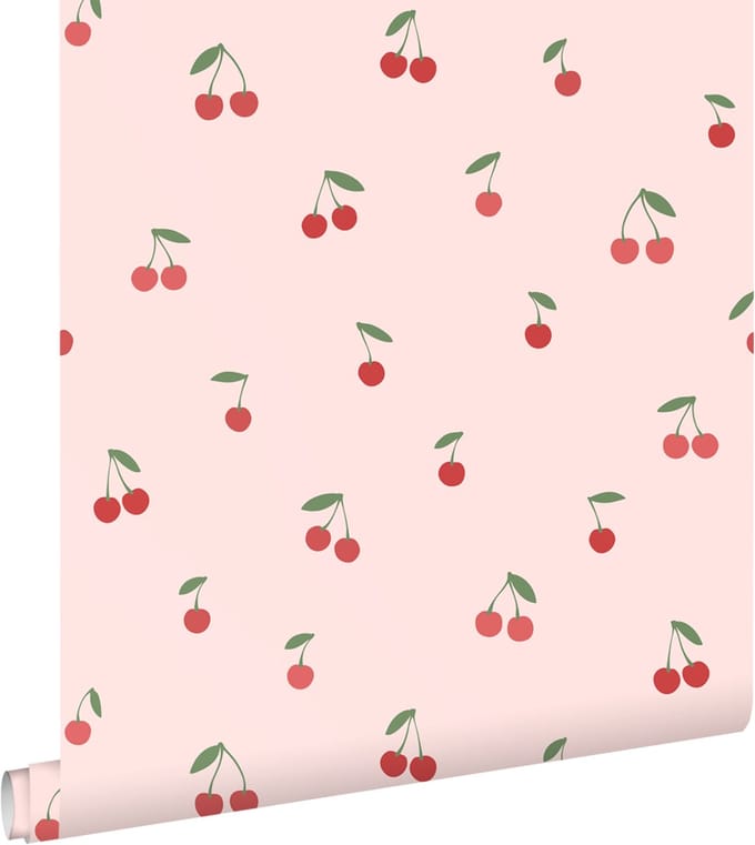 ESTAhome behang kersen roze en rood - 50 x 900 cm - 131651