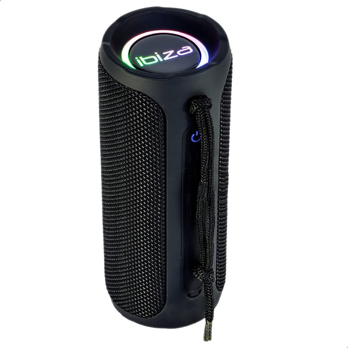 Ibiza - BULLET20 - 20 W draagbare Bluetooth-luidspreker met 360°-geluid - LED-verlichting die synchroon loopt met de beat, TWS, USB, MicroSD, AUX, IP54
