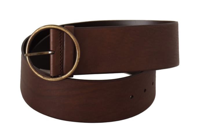 Leren Riem Bruin Met Ronde Gesp