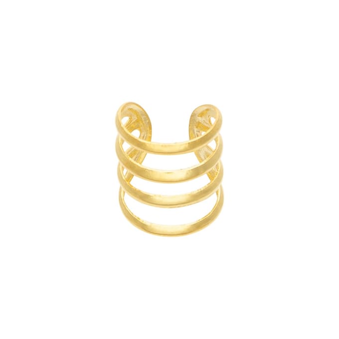 WeLoveSilver - Ear cuff - Gold plated - Vier banden - Zilver