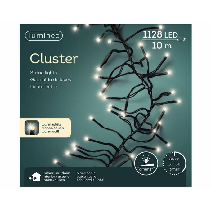 Lumineo Clusterverlichting - warm wit - 1128 leds - 10 m - kerstverlichting