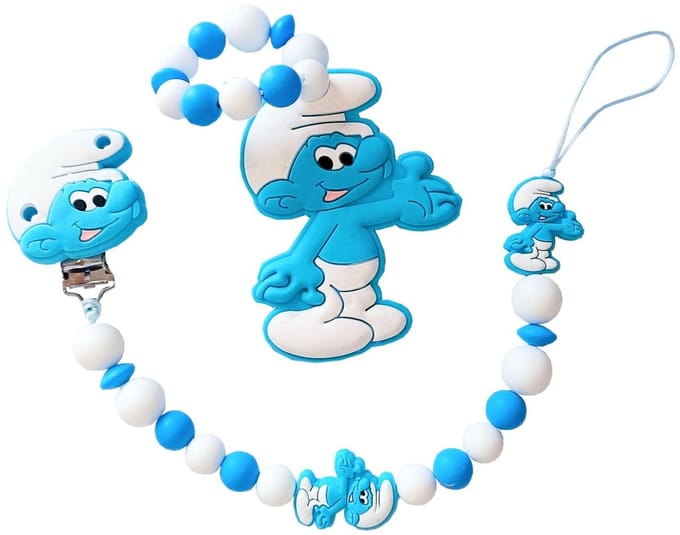 Siliconen set tutterkoord Smurfen