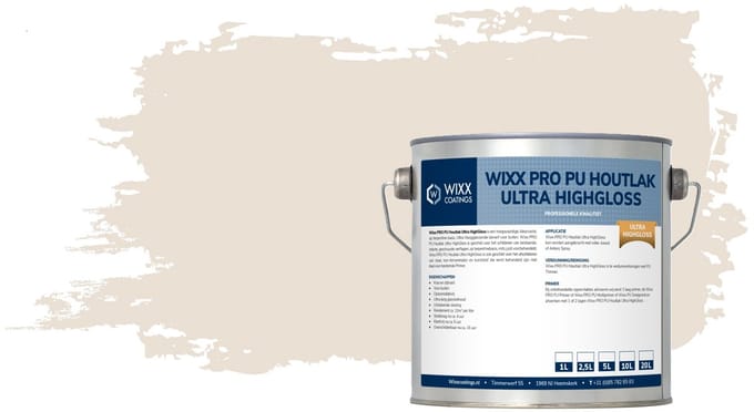 Wixx PRO PU Houtlak Ultra HighGloss - 20L - RAL 9001 | Crèmewit