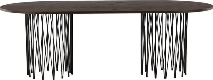 Stone eetkamertafel 100x220cm zwart, bruin.