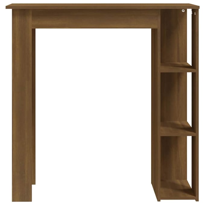 vidaXL - Bartafel - met - schap - 102x50x103,5 - cm - bewerkt - hout - bruin - eiken