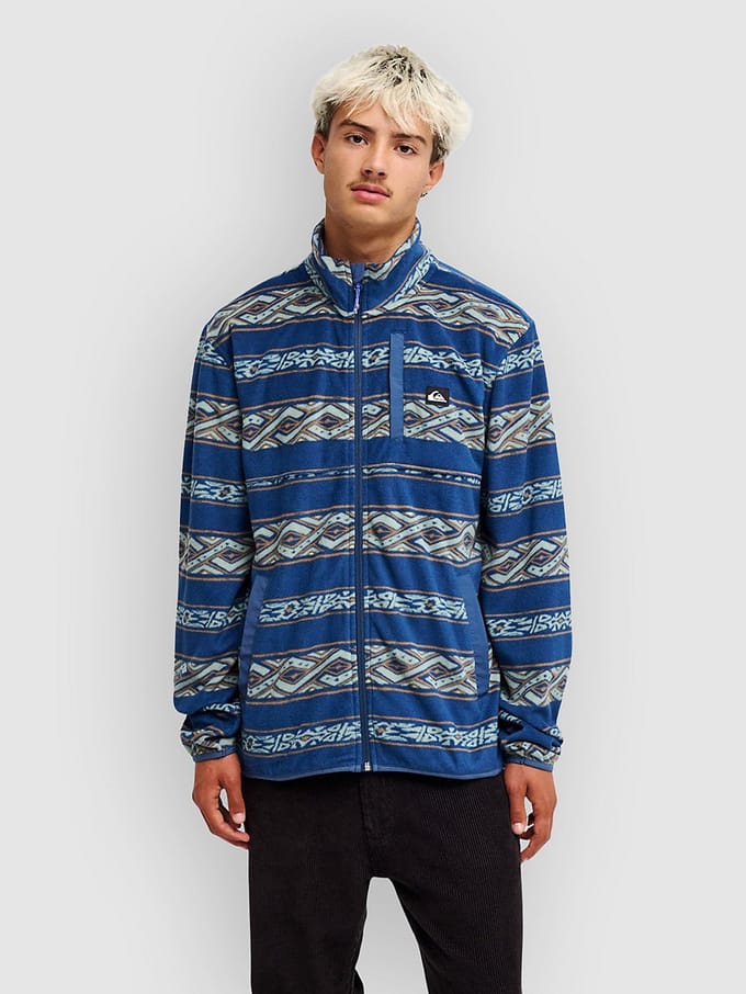 Quiksilver No Destination Fleece Met Volledige Rits Blauw L Man