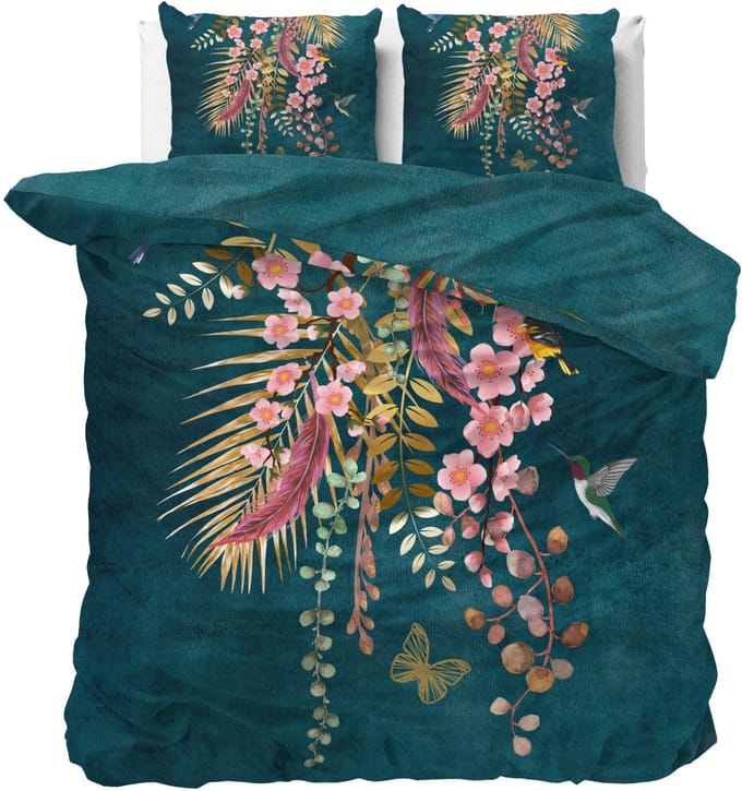 Dreamhouse dekbedovertrek Kamala Botanisch Groen 240 x 220 cm