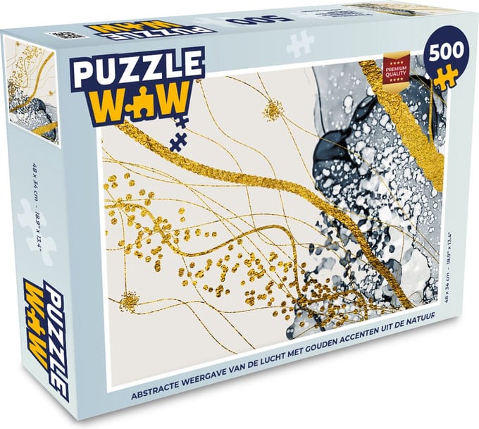 Puzzel Abstract - Goud - Natuur - Kunst - Legpuzzel - Puzzel 500 stukjes