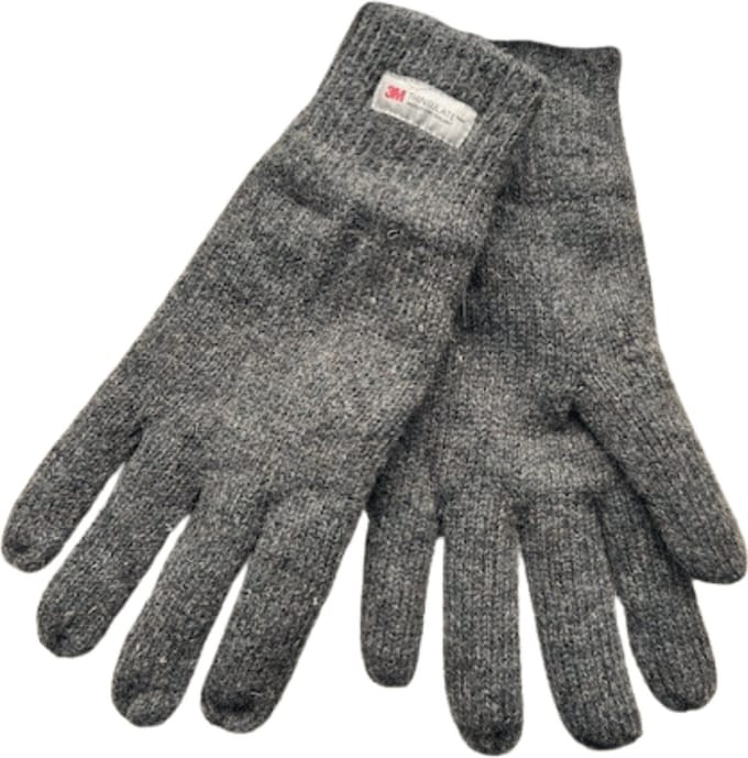 Heren handschoenen - Winter handschoen - Thinsulate - Wol - Grijs - One size - Maat L / XL
