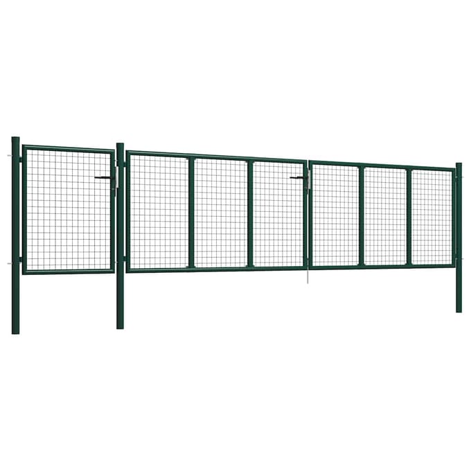 vidaXL Tuinpoort staal 500x75 cm groen