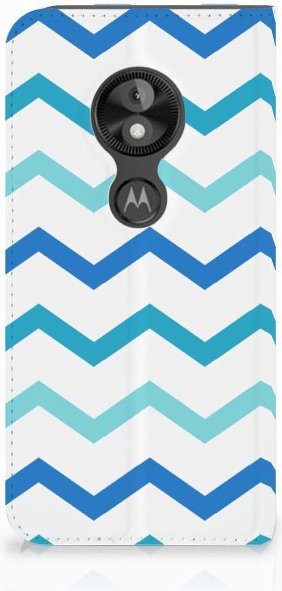 Motorola Moto E5 Play Hoesje met Magneet Zigzag Blauw