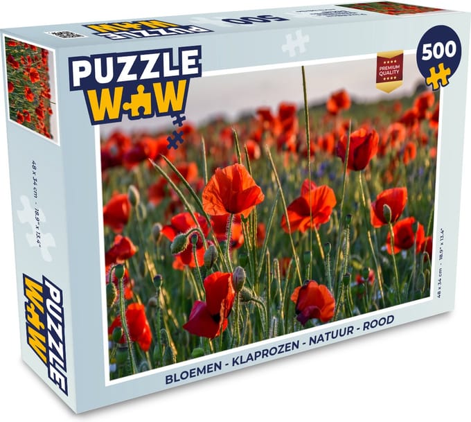Puzzel Bloemen - Klaprozen - Natuur - Rood - Legpuzzel - Puzzel 500 stukjes
