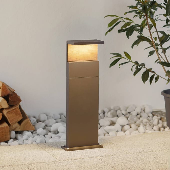 Mantra Iluminación Ruka LED tuinpadverlichting met houten element, 60 cm