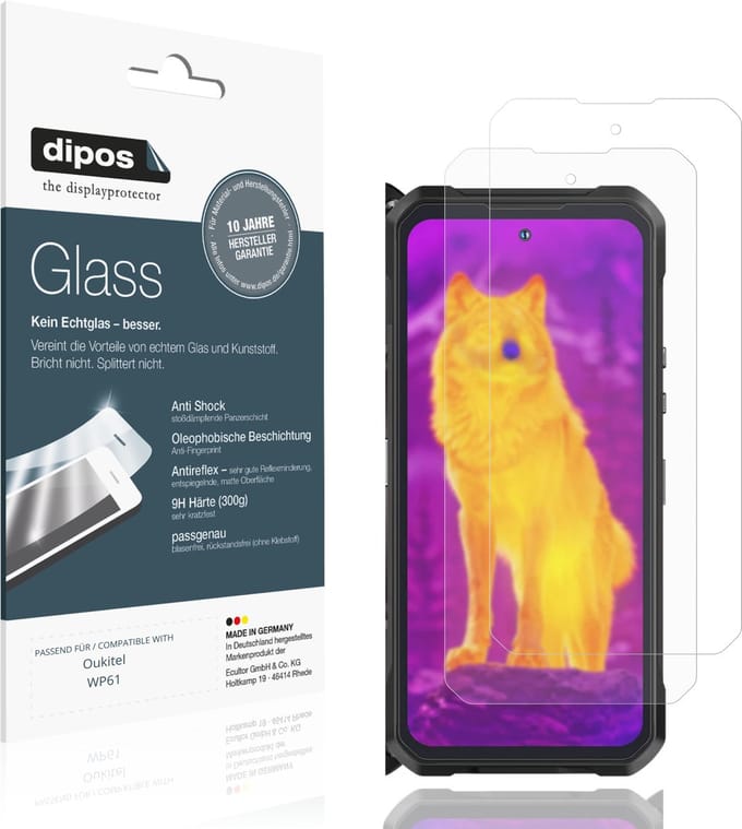 dipos – 2x Matte Pantserfolie geschikt voor Oukitel WP61 | 9H Screenprotector