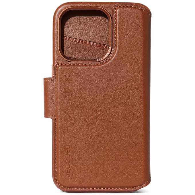Decoded 2 in 1 Leather Bookcase voor de Apple iPhone 15 Pro Max - Tan