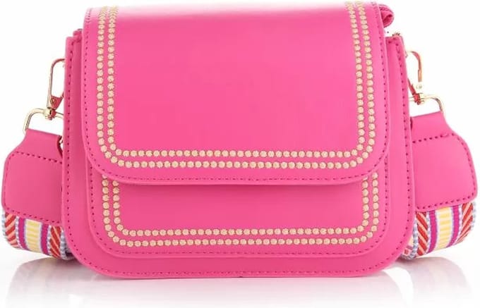 Bijoutheek Tas Crossover double stikked Fuchsia